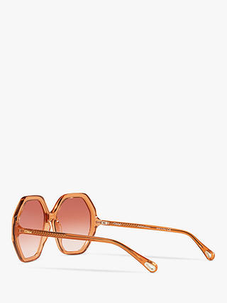 Chloé CH0008S Women's Irregular Sunglasses, Orange/Orange Gradient