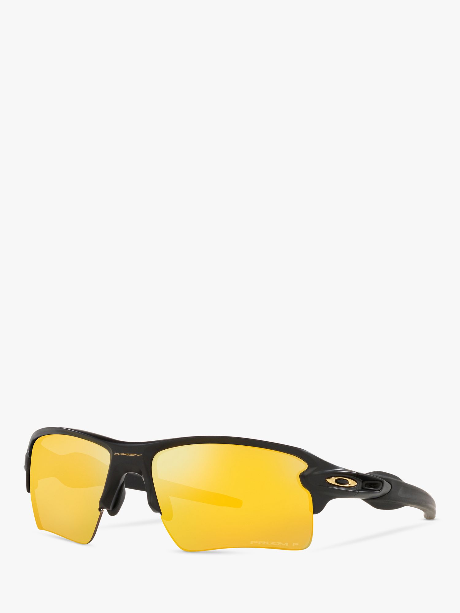 Oakley OO9188 Men's Flak  XL Prizm™ Polarised Rectangular Sunglasses,  Matte Black/Yellow at John Lewis & Partners