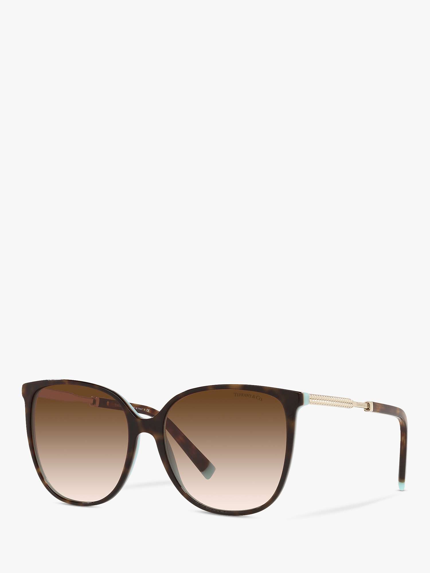 Buy Tiffany & Co TF4184 Women's Oval Sunglasses, Havana/Brown Gradient Online at johnlewis.com