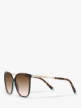 Tiffany & Co TF4184 Women's Oval Sunglasses, Havana/Brown Gradient