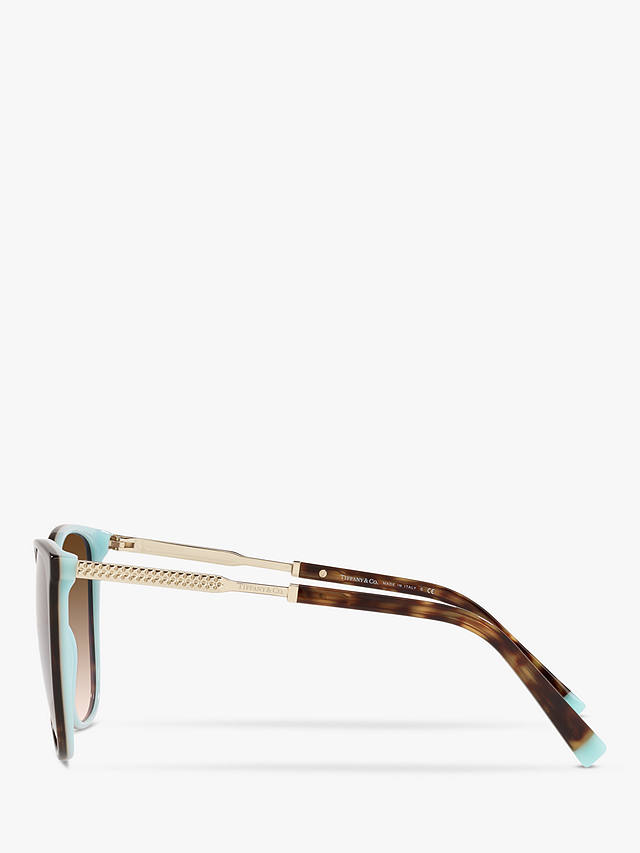 Tiffany & Co TF4184 Women's Oval Sunglasses, Havana/Brown Gradient
