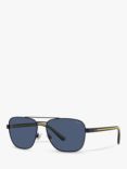 Polo Ralph Lauren PH3138 Men's Pilot Sunglasses, Navy Blue/Blue