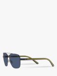 Polo Ralph Lauren PH3138 Men's Pilot Sunglasses, Navy Blue/Blue