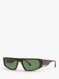 Emporio Armani EA4168 Men's Pillow Sunglasses, Brown/Green