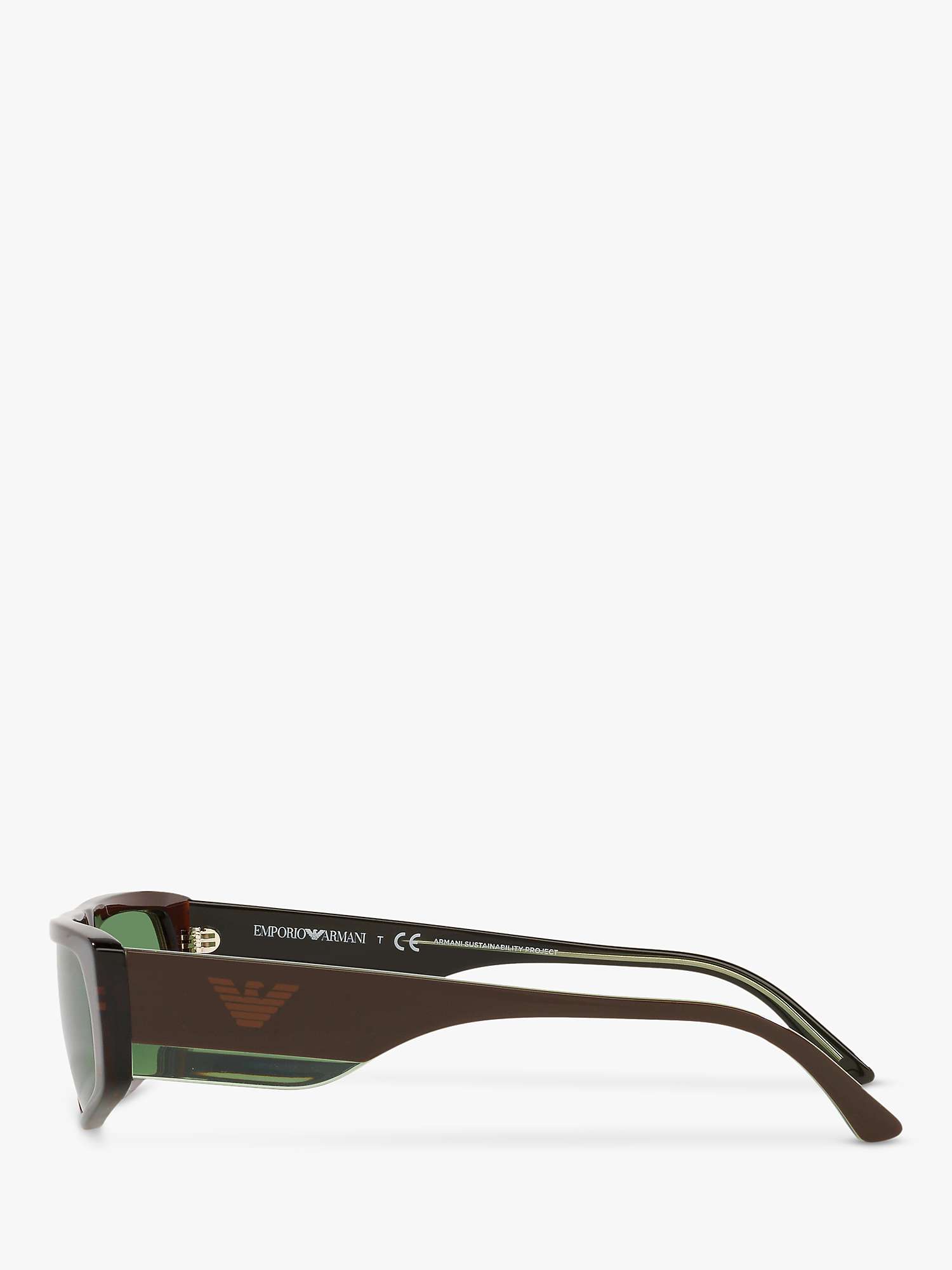 Buy Emporio Armani EA4168 Men's Pillow Sunglasses, Brown/Green Online at johnlewis.com