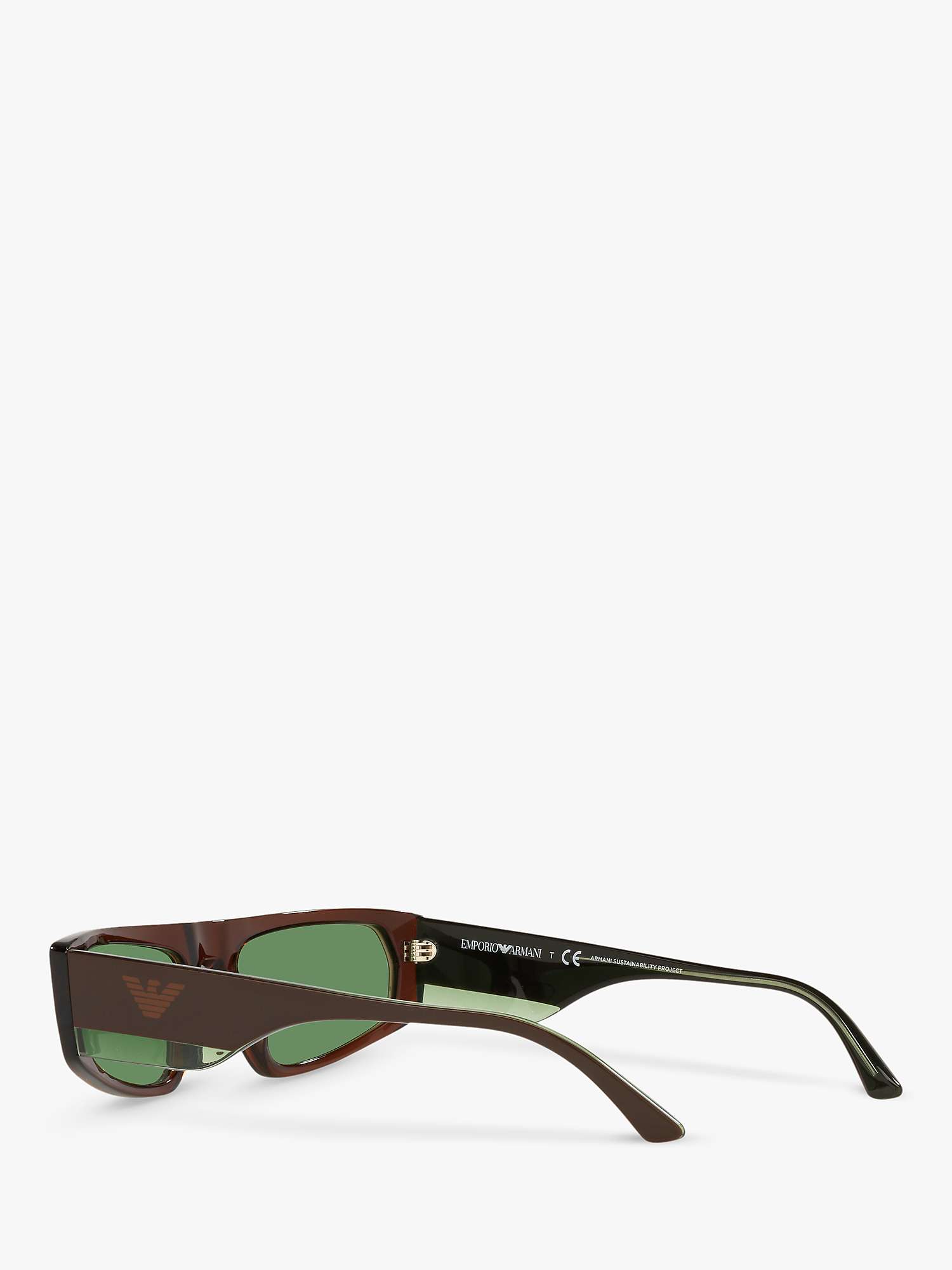 Buy Emporio Armani EA4168 Men's Pillow Sunglasses, Brown/Green Online at johnlewis.com