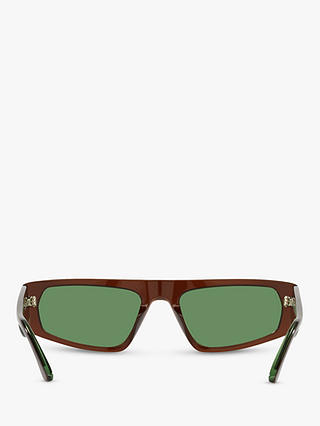 Emporio Armani EA4168 Men's Pillow Sunglasses, Brown/Green