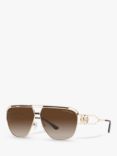 Michael Kors MK1102 Women's Vienna Aviator Sunglasses, Gold/Grey Gradient