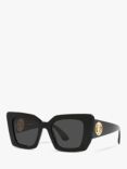 Burberry BE4344 Women's Square Sunglasses, Black Shine/Grey