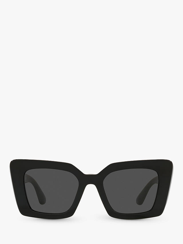 Burberry BE4344 Women's Square Sunglasses, Black Shine/Grey