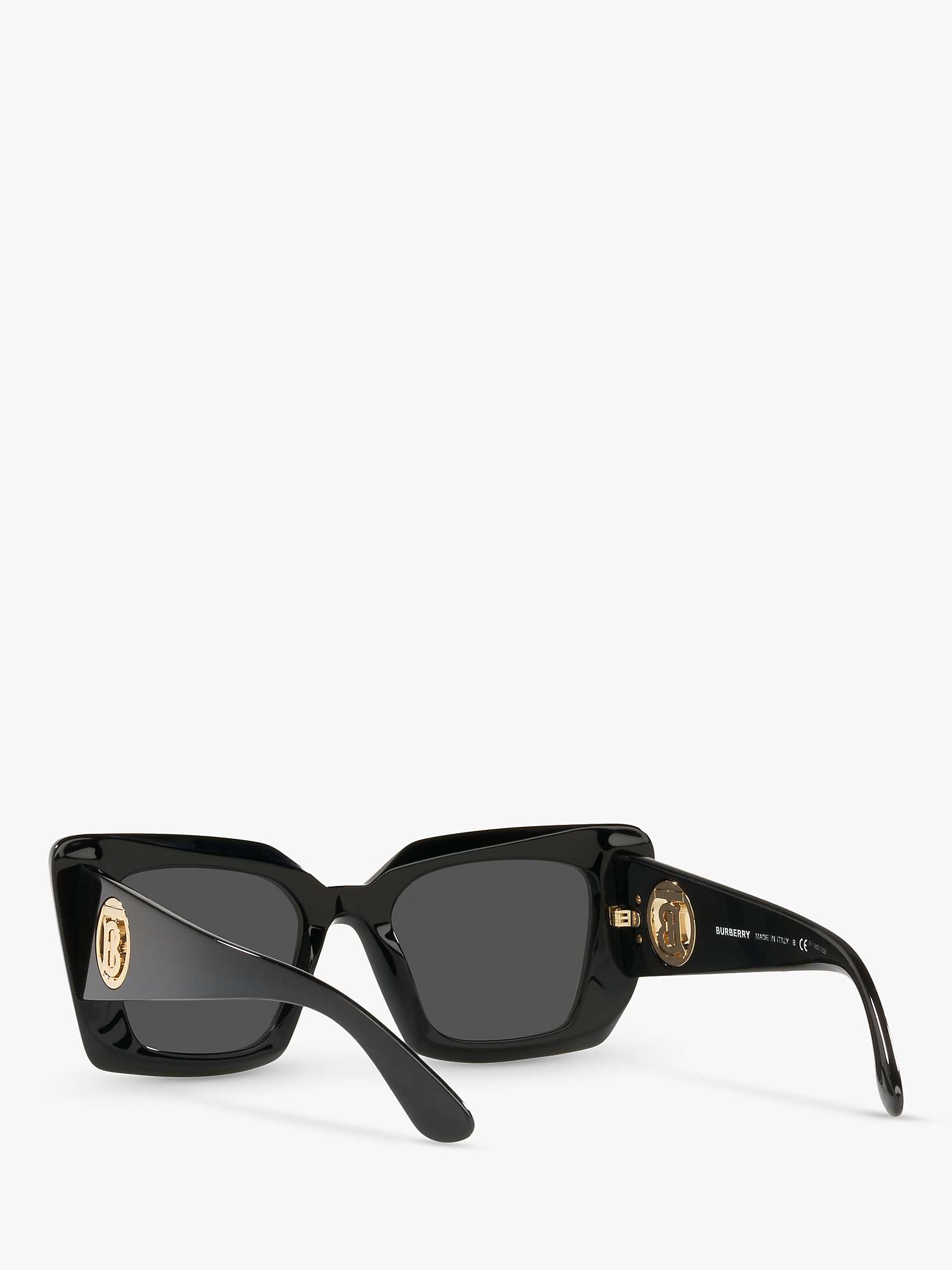 Buy Burberry BE4344 Women's Square Sunglasses, Black Shine/Grey Online at johnlewis.com