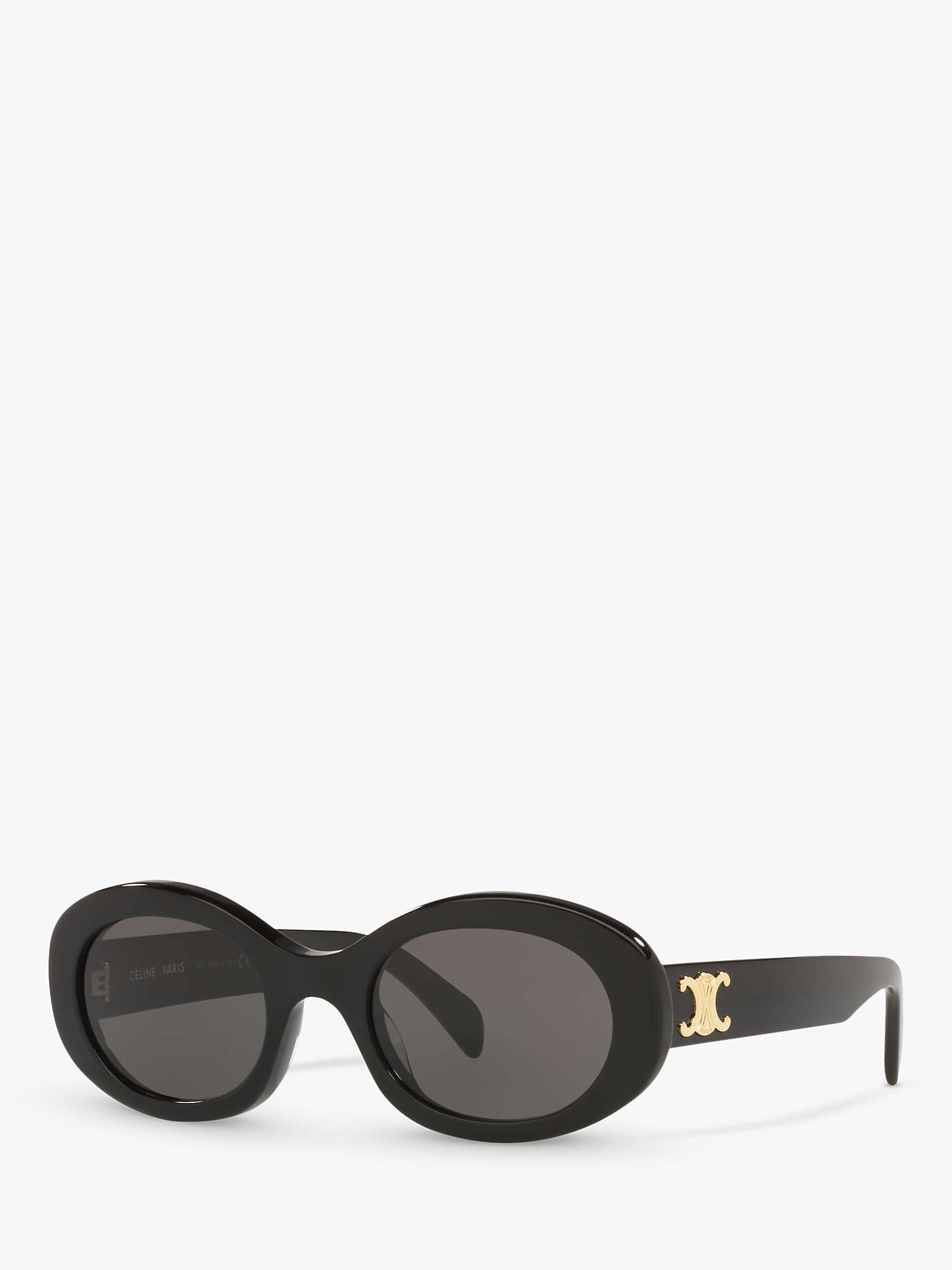 Buy Celine CL000312 Unisex Oval Sunglasses, Black/Grey Online at johnlewis.com