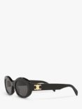 Celine CL000312 Unisex Oval Sunglasses, Black/Grey