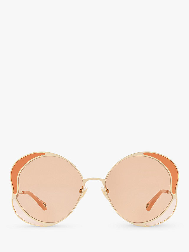 Chloé CH0024S Women's Irregular Sunglasses, Gold/Blush