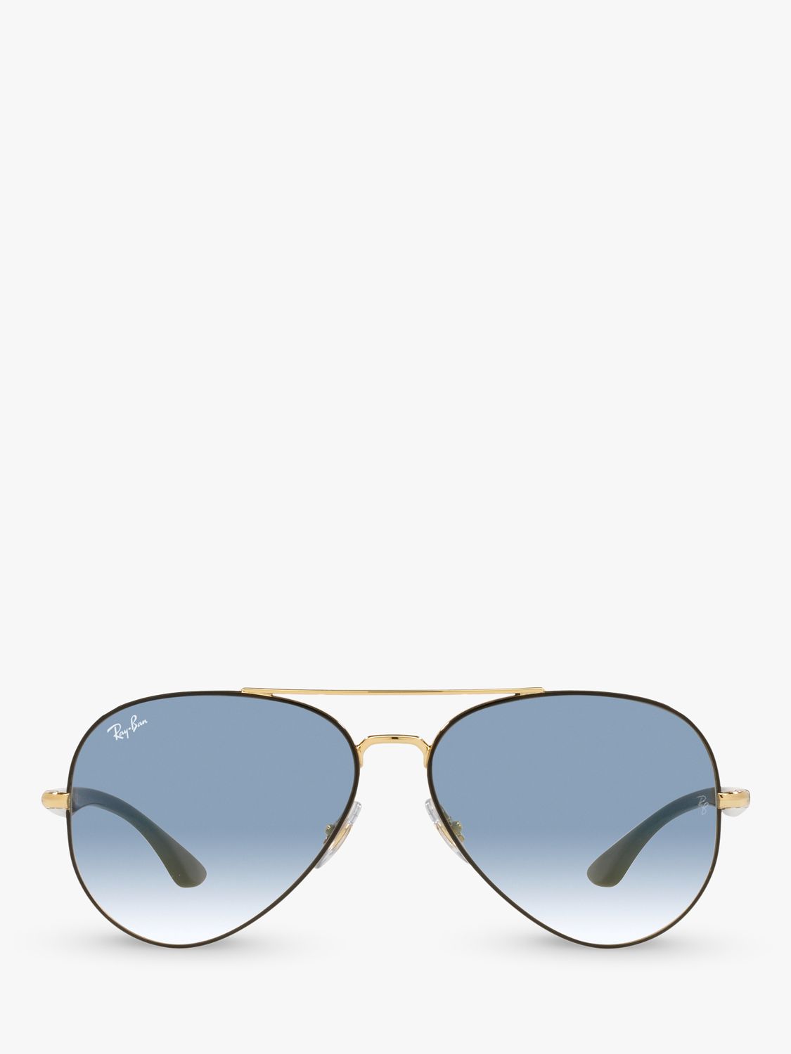 Ray-Ban RB3675 Unisex Aviator Sunglasses, Black Gold/Blue Gradient at ...