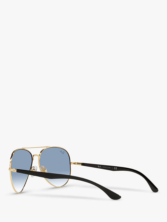 Ray-Ban RB3675 Unisex Aviator Sunglasses, Black Gold/Blue Gradient
