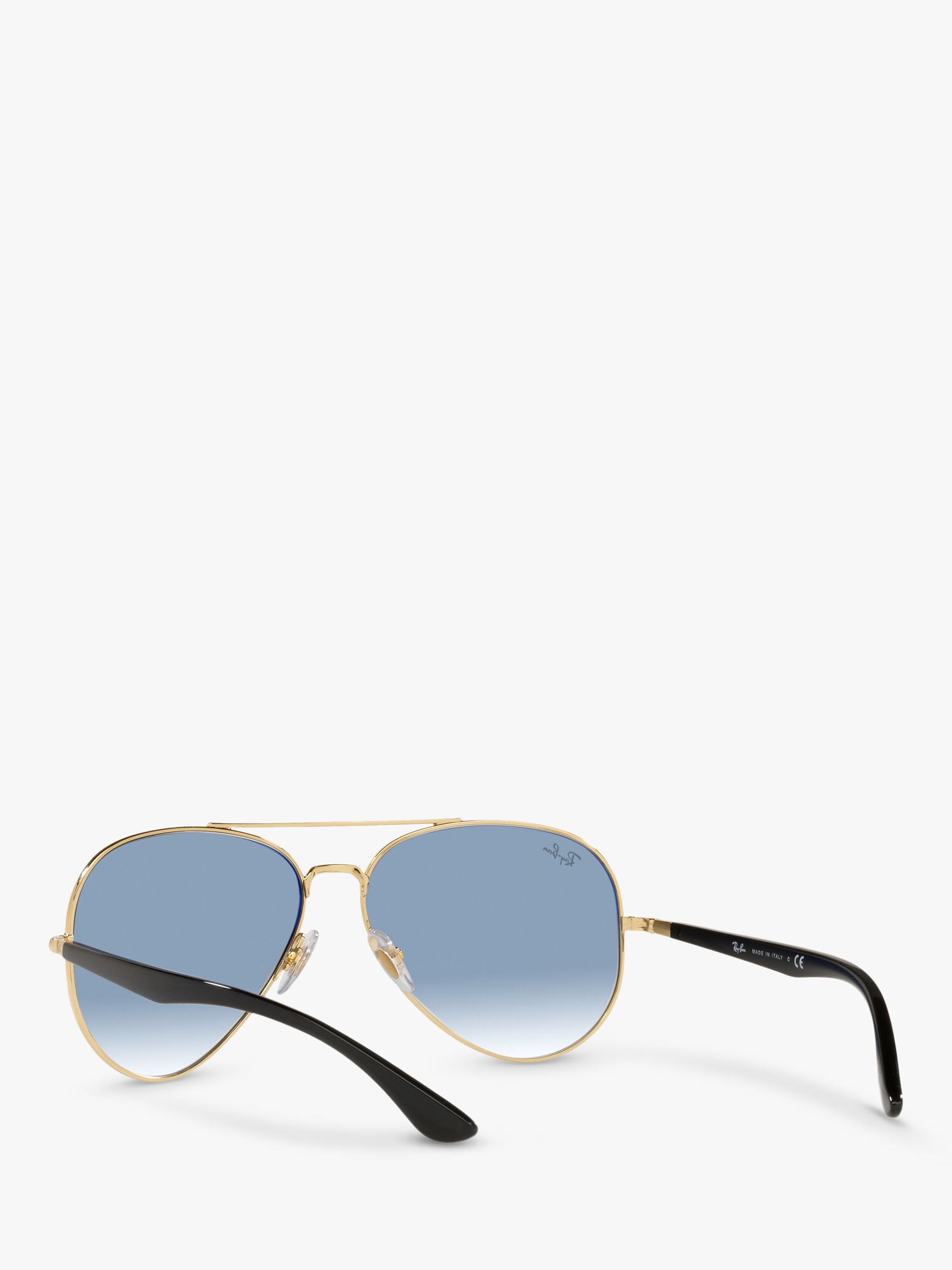 Ray-Ban RB3675 Unisex Aviator Sunglasses, Black Gold/Blue Gradient