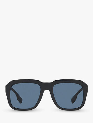 Burberry BE4350 Men's Square Sunglasses, Black/Blue