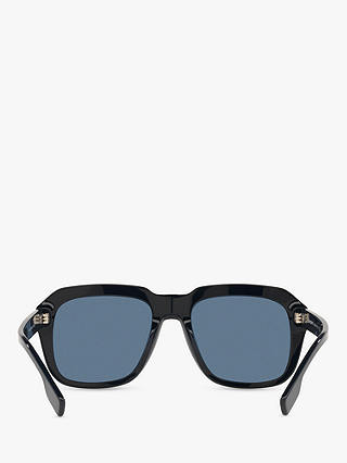 Burberry BE4350 Men's Square Sunglasses, Black/Blue