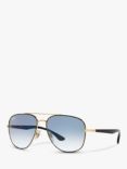 Ray-Ban RB3683 Unisex Square Sunglasses, Shiny Black/Blue Gradient