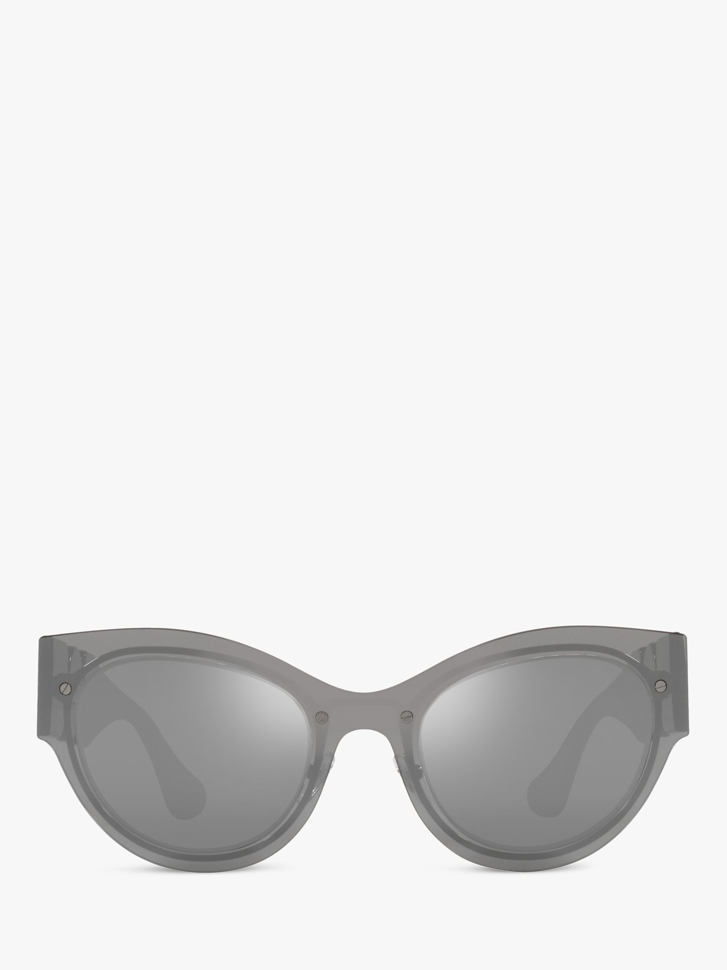 Versace VE2234 Women's Butterfly Sunglasses, Transparent Grey/Mirror Silver
