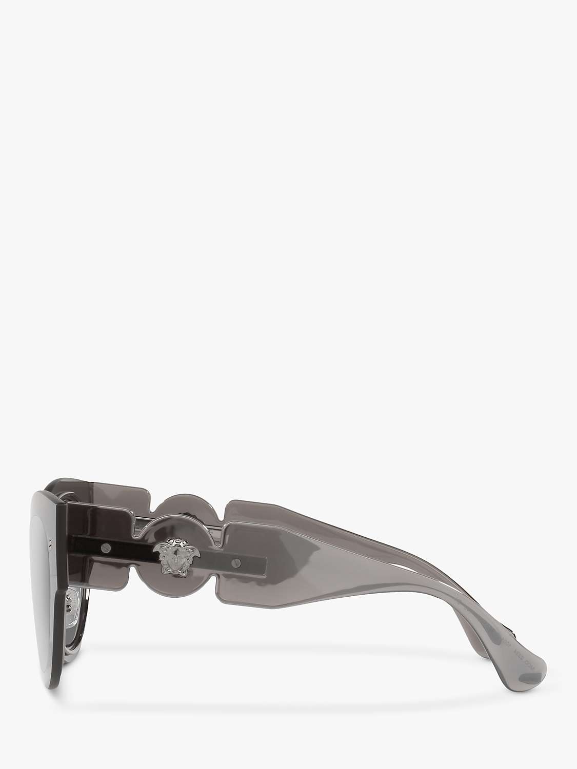 Buy Versace VE2234 Women's Butterfly Sunglasses, Transparent Grey/Mirror Silver Online at johnlewis.com