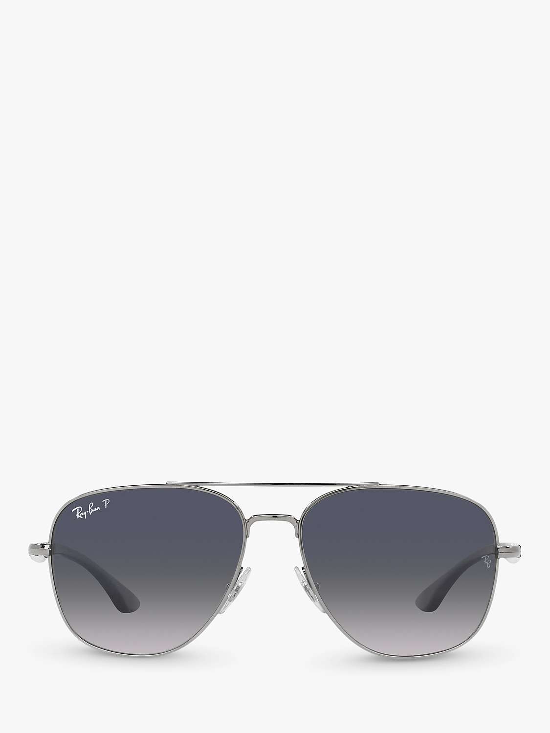 Buy Ray-Ban RB3683 Unisex Polarised Square Sunglasses, Gunmetal/Blue Gradient Online at johnlewis.com