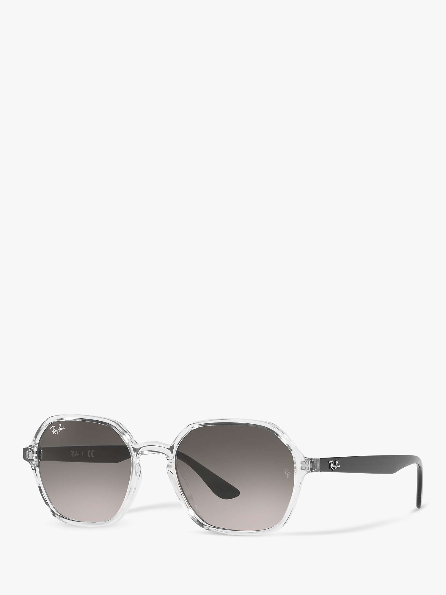 Buy Ray-Ban RB4361 Unisex Irregular Sunglasses, Transparent Grey/Black Online at johnlewis.com