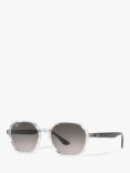 Ray-Ban RB4361 Unisex Irregular Sunglasses, Transparent Grey/Black