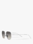 Ray-Ban RB3682 Unisex Irregular Sunglasses, Silver Shine/Grey Gradient