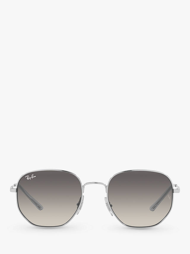 Ray-Ban RB3682 Unisex Irregular Sunglasses, Silver Shine/Grey Gradient