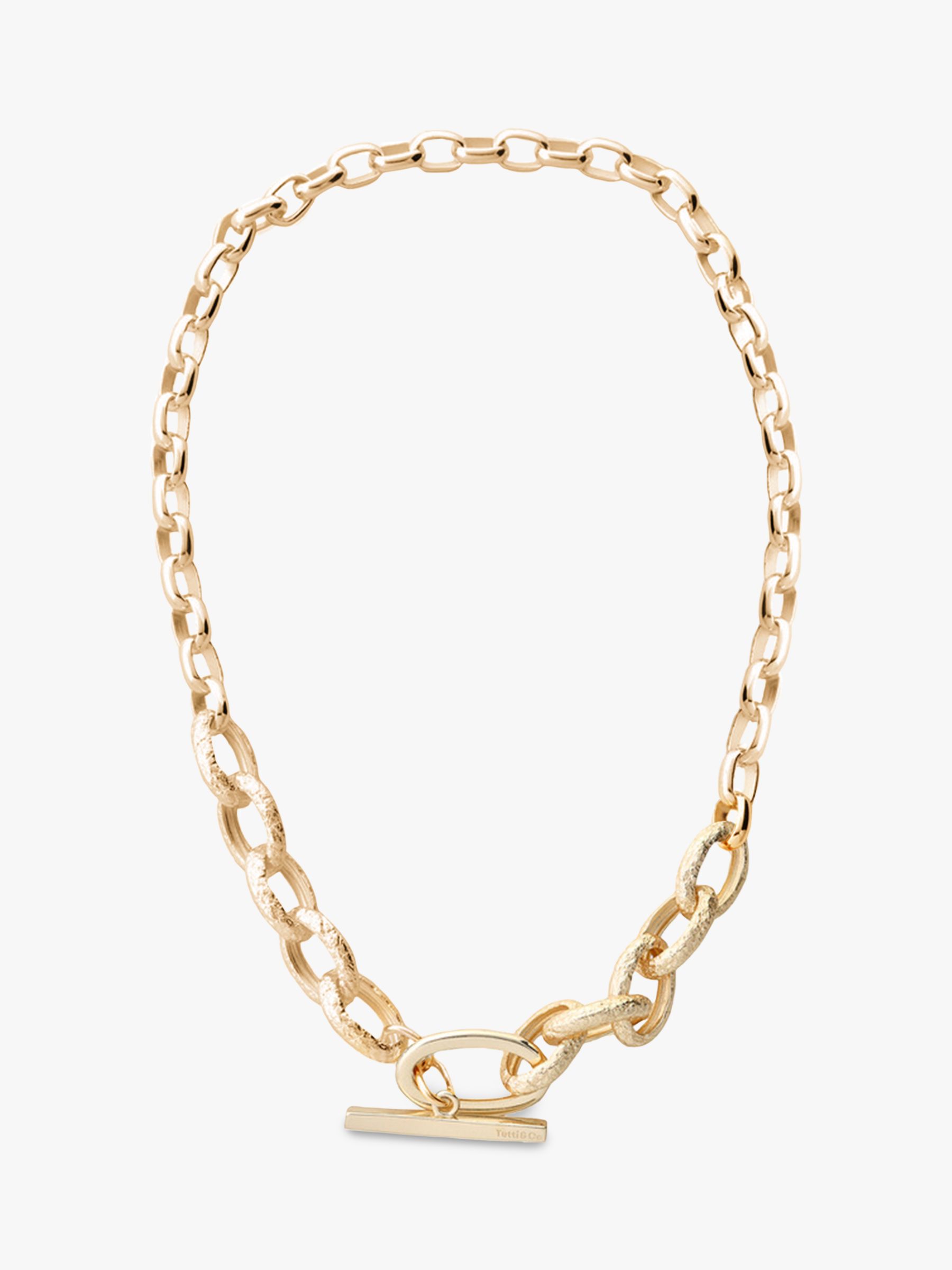 Tutti Co Chunky T Bar Chain Necklace Gold