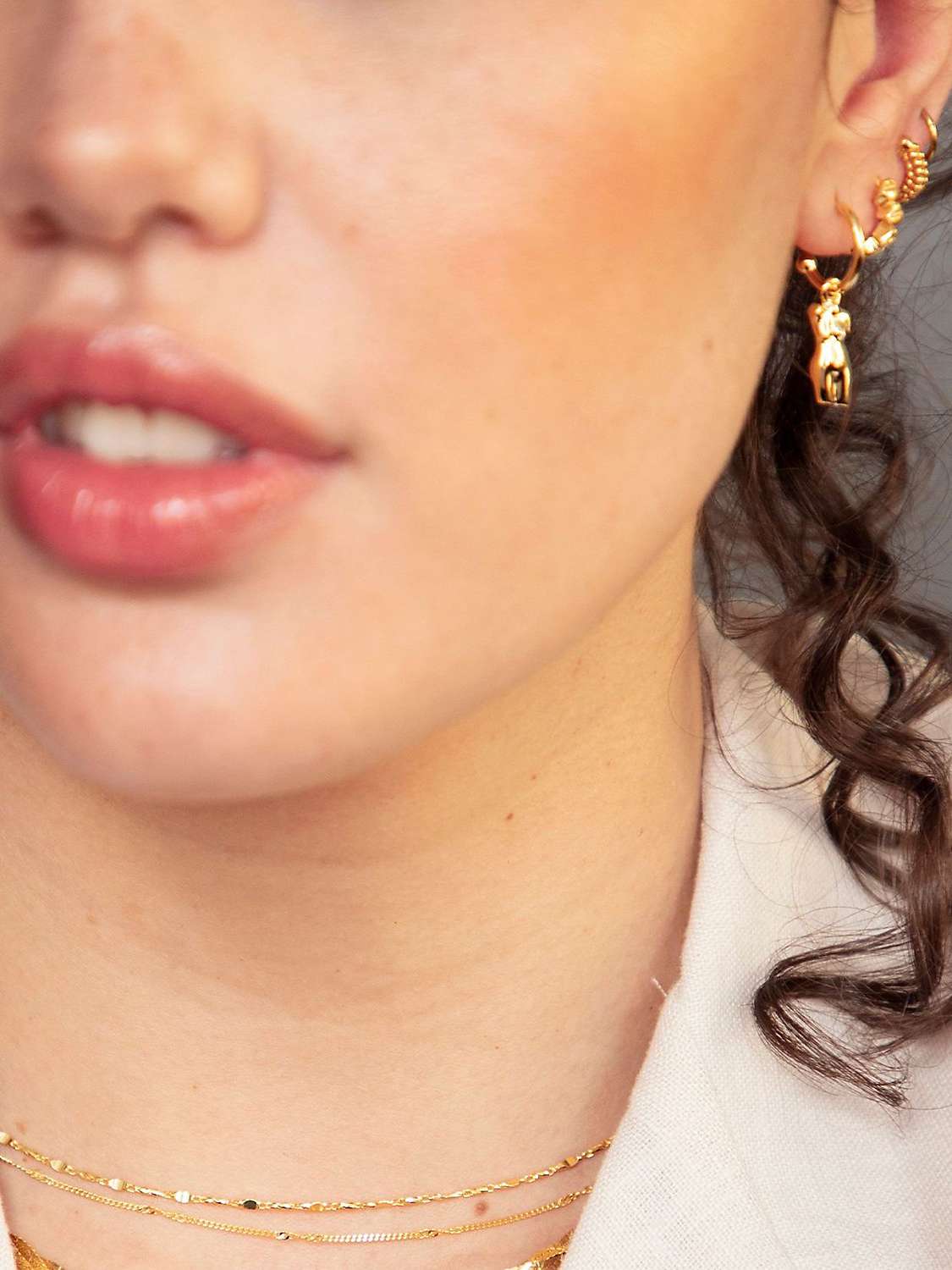 Buy Daisy London Vita Hoop Earrings, Gold Online at johnlewis.com