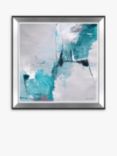 Natasha Barnes - 'Steel Dawn' Abstract Framed Print, 83.5 x 83.5cm, Teal