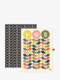 Orla Kiely Flower Stem 'Yes' Print Tea Towels, Pack of 2, Multi