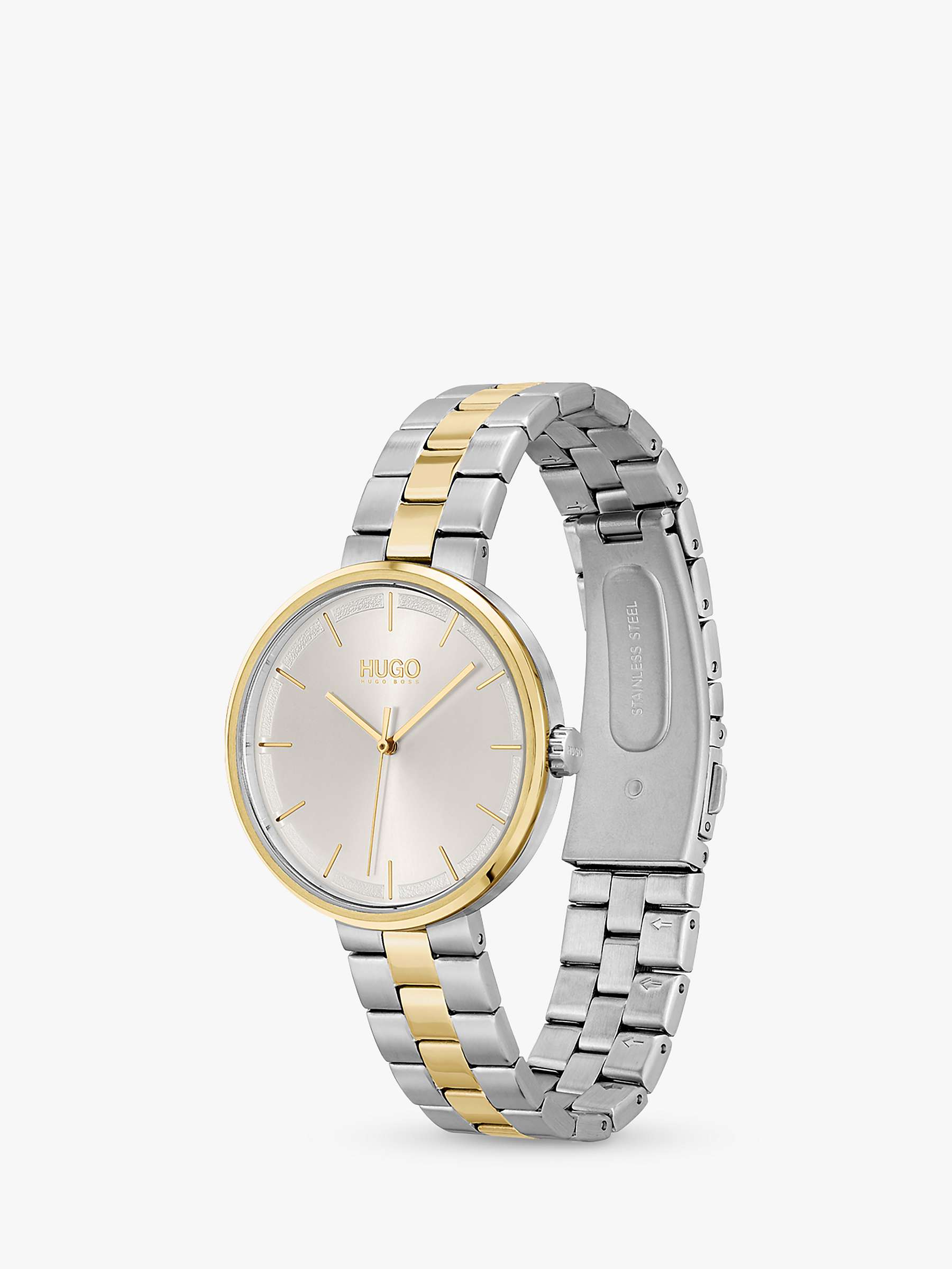 Buy HUGO Women's CRUSH Bracelet Strap Watch, Silver/Gold 1540101 Online at johnlewis.com