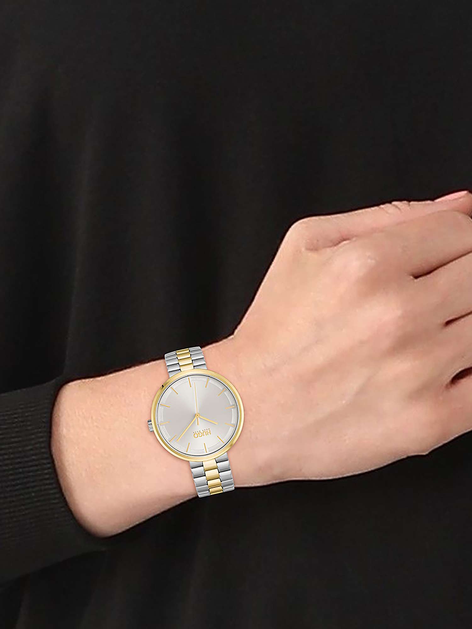 Buy HUGO Women's CRUSH Bracelet Strap Watch, Silver/Gold 1540101 Online at johnlewis.com