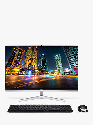 Acer Aspire C24-1650 All-in-One Desktop PC, Intel Core i3 Processor, 8GB RAM, 1TB HDD, 23.8" Full HD, Silver