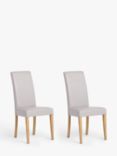 John Lewis ANYDAY Slender Faux Leather Dining Chairs, Set of 2, Taupe