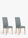 John Lewis ANYDAY Slender Faux Leather Dining Chairs, Set of 2, Dark Grey