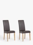 John Lewis ANYDAY Slender Faux Leather Dining Chairs, Set of 2