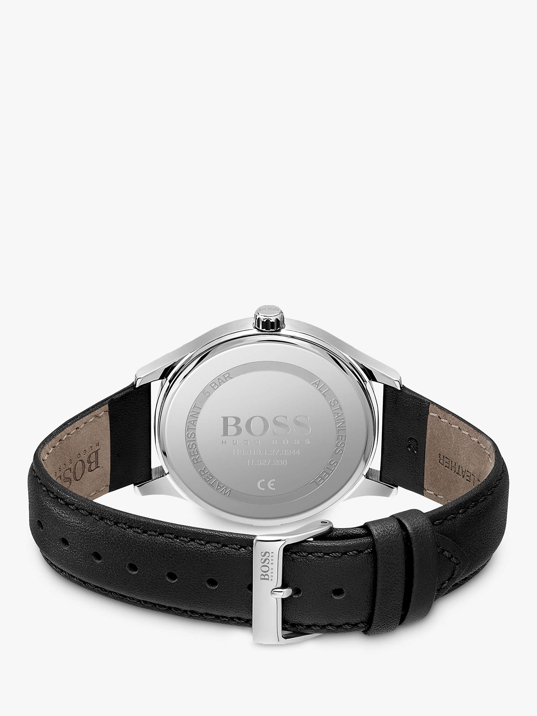 Buy BOSS Men's Elite Date Leather Strap Watch Online at johnlewis.com