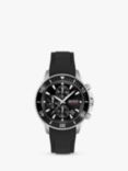 BOSS Men's Admiral Chronograph Date Rubber Strap Watch, Black/Silver 1513912