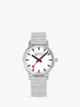 Mondaine Unisex  A660 Classic Metal 40mm Bracelet Strap Watch, Silver/White