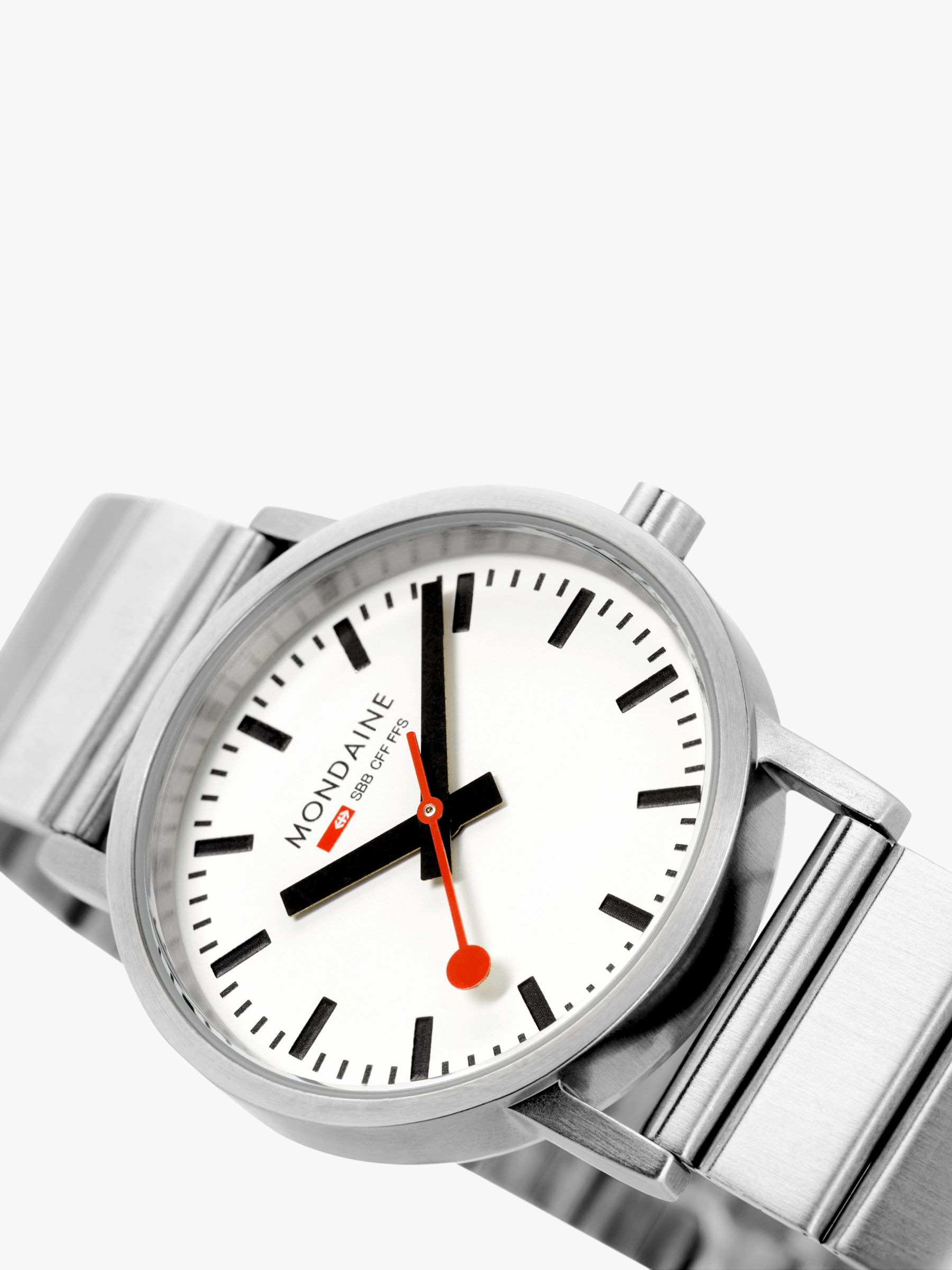 Buy Mondaine Unisex  A660 Classic Metal 40mm Bracelet Strap Watch, Silver/White Online at johnlewis.com