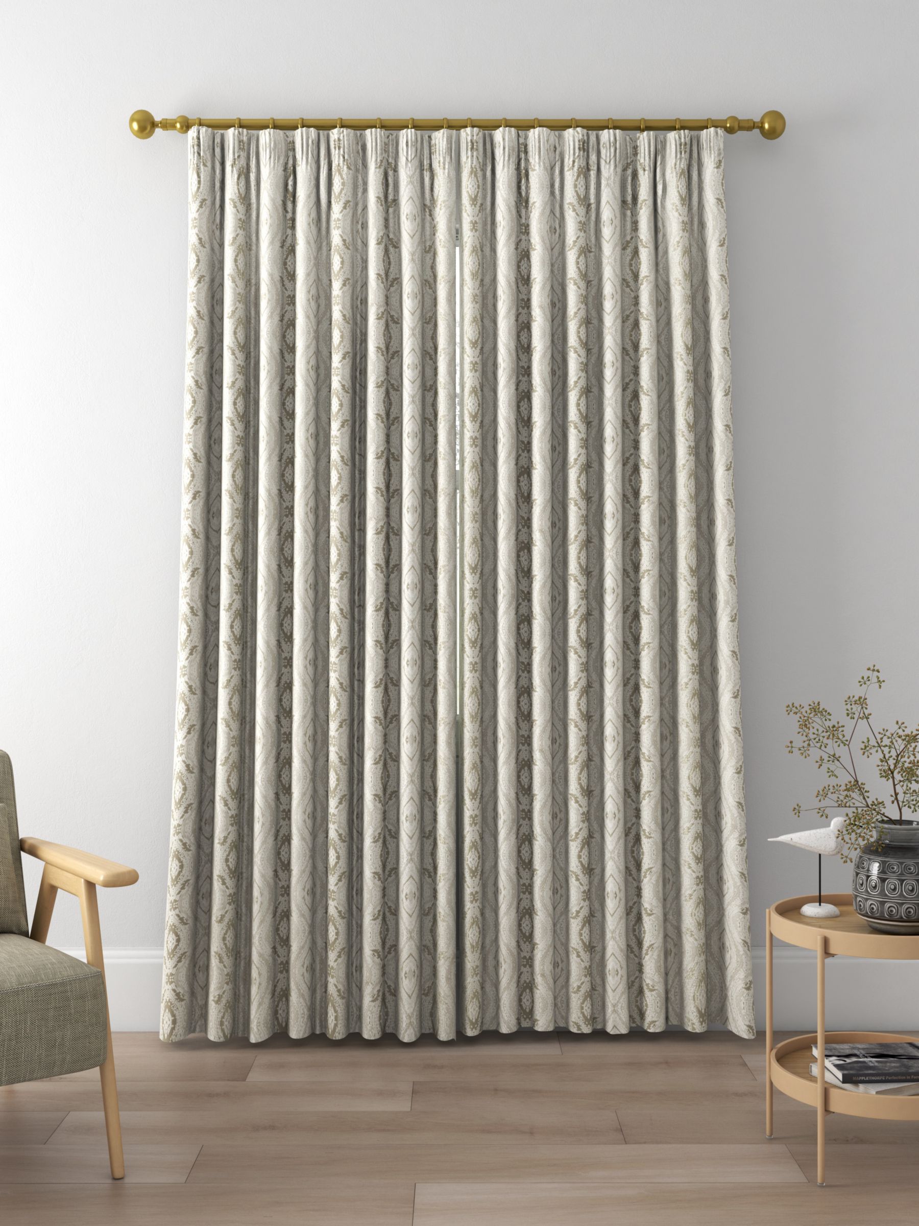 Prestigious Textiles Adonis Made to Measure Curtains, Alabaster
