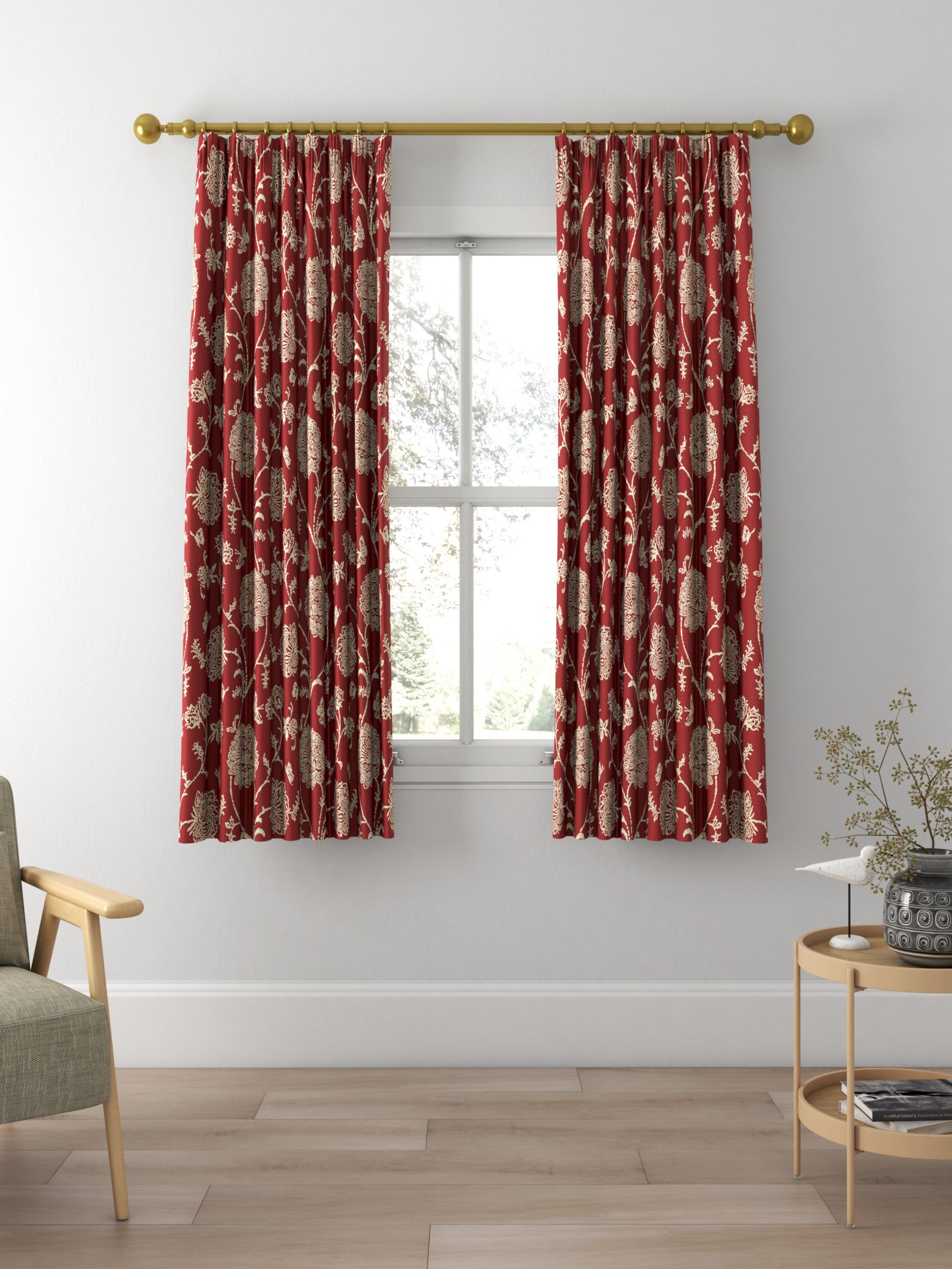 Prestigious Textiles Fielding Made to Measure Curtains, Ruby