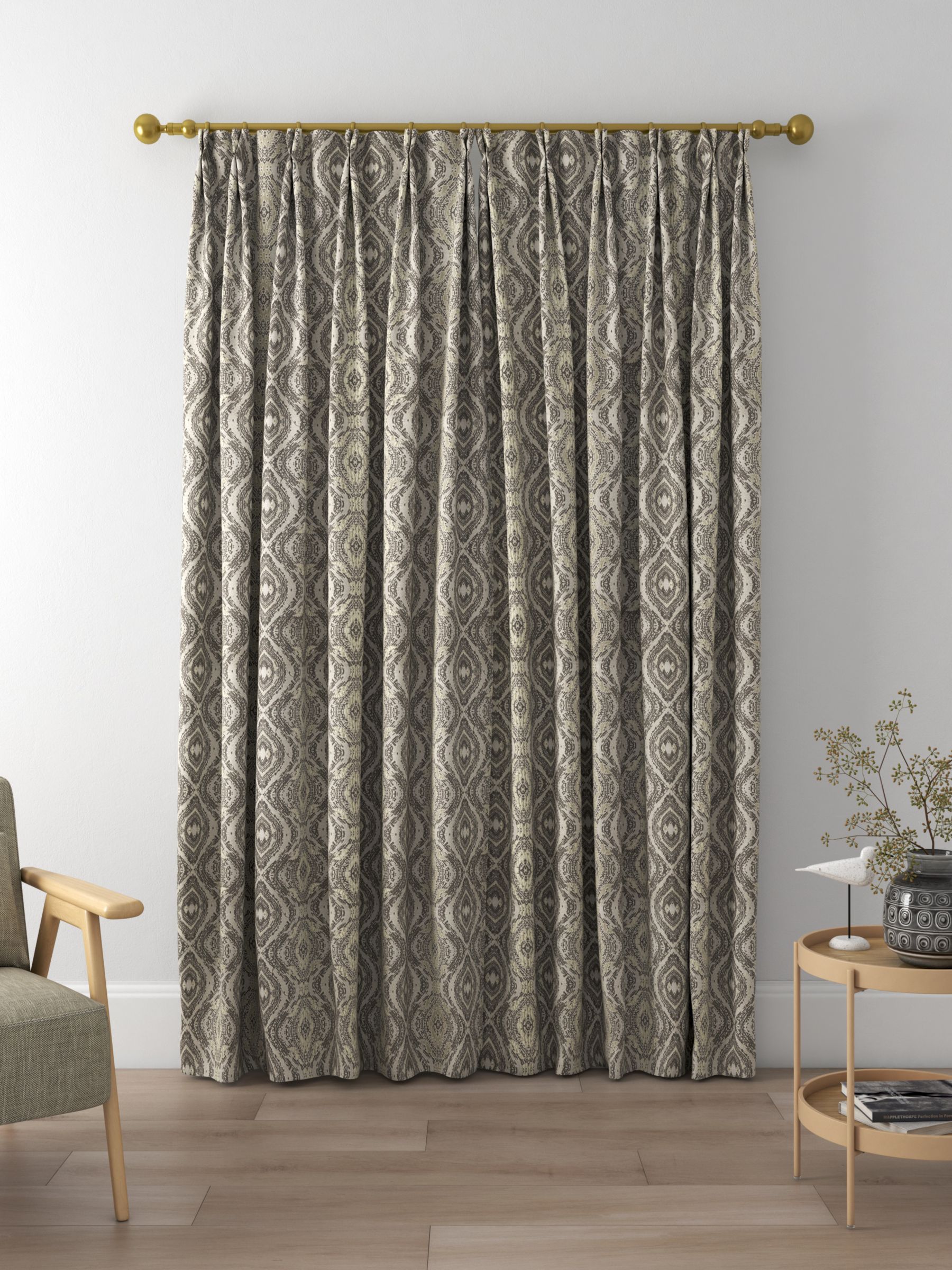 Prestigious Textiles Adonis Made to Measure Curtains, Graphite