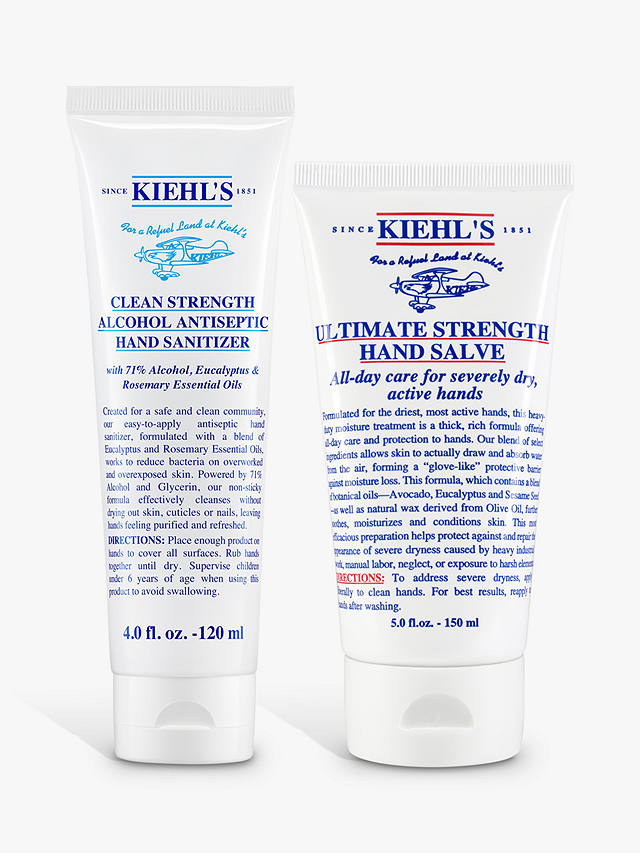 Kiehl's Ultimate Strength Hand Salve 150ml  & Clean Strength Alcohol-Based Purifying Hand Gel, 125ml Duo Bundle