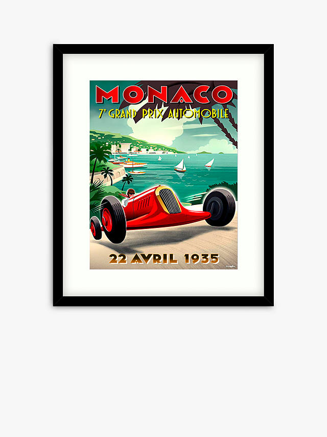 Zucarto Art Studios - 'Monaco 1935 Grand Prix' Framed Print & Mount, 63.5 x 53.5cm, Green/Red